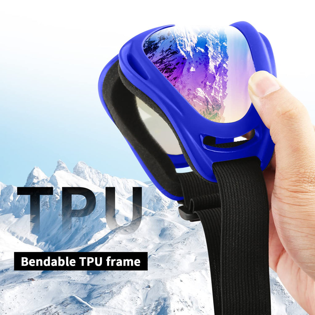 COOLOO Ski Goggles, 2 Pack Snow Goggles Snowboard Goggles for Men Women Kids - UV Protection Foam Anti-Scratch Dustproof