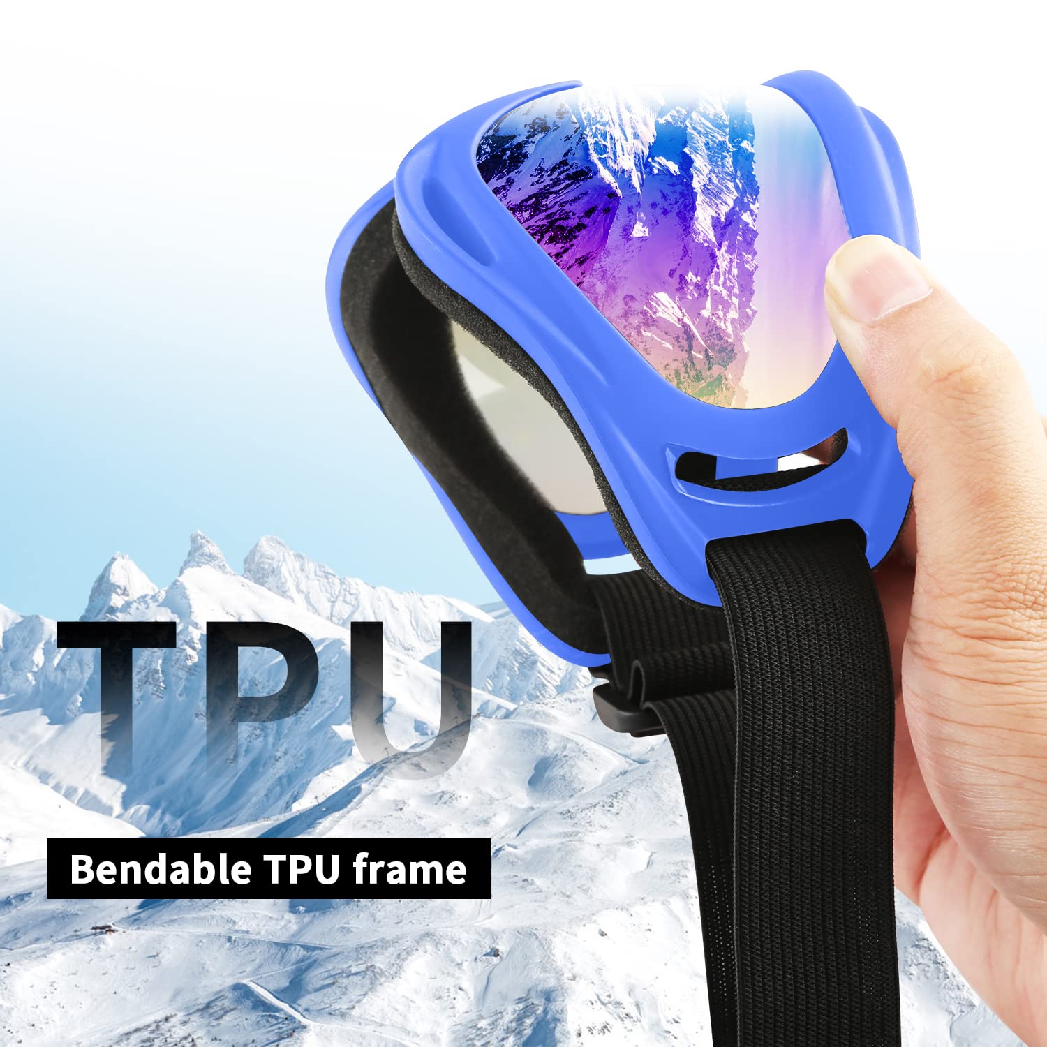 COOLOO Ski Goggles, 2 Pack Snow Goggles Snowboard Goggles for Men Women Kids - UV Protection Foam Anti-Scratch Dustproof